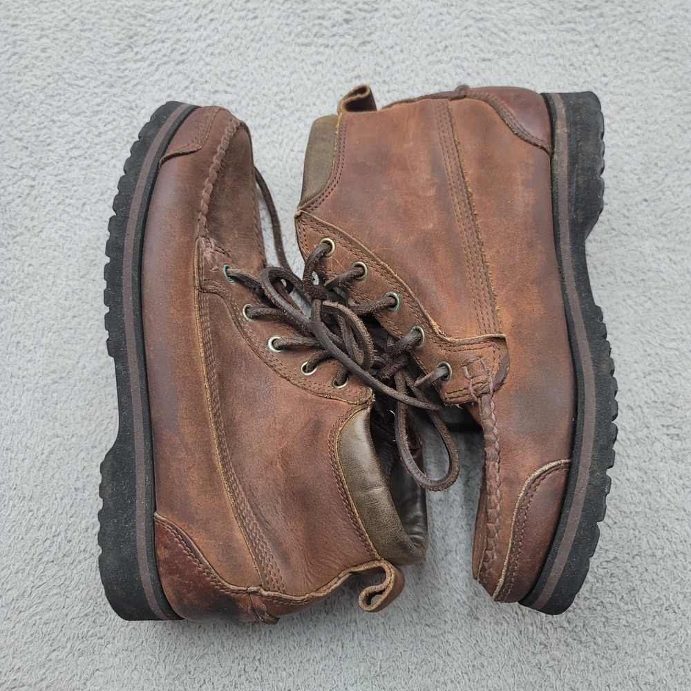 American Eagle Dakota Vintage Brown Leather Hiking Boots Womens 6.5M Y2K Ankle